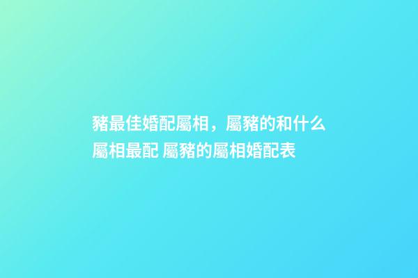 豬最佳婚配屬相，屬豬的和什么屬相最配 屬豬的屬相婚配表-第1張-觀點-玄機派